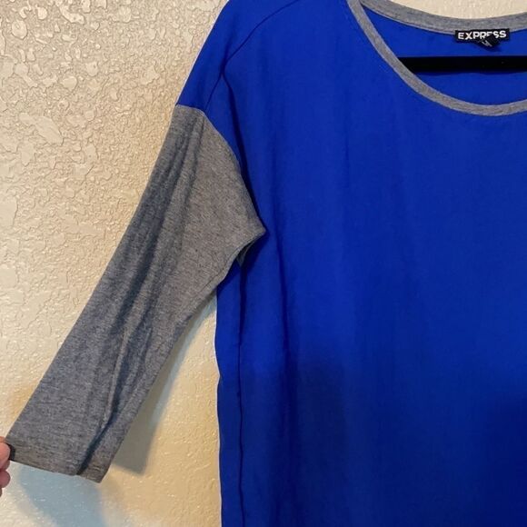 Express royal blue and grey tunic style top size S - Picture 2 of 4